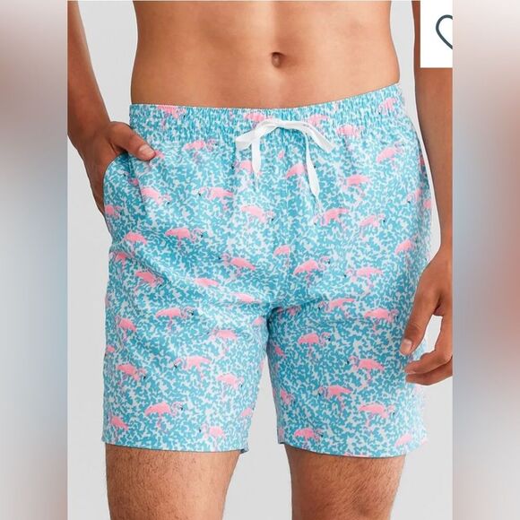 Chubbies The Domingos Are Flamingos Stretch Swim Trunks, Size L, 7” inseam - Picture 1 of 10